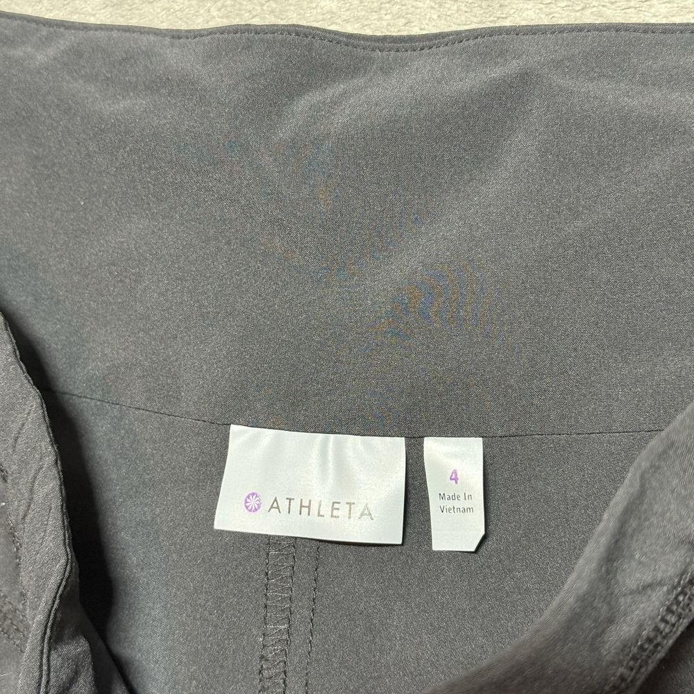 Athleta Black Skirt Size 4 Athletic Skort Pleated Side Zip Pocket Athleisure - Picture 3 of 6